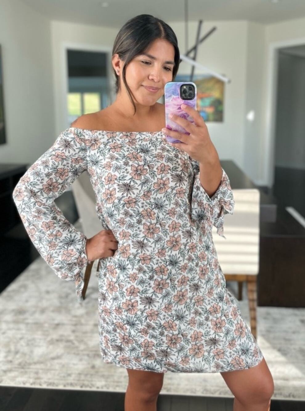 SAM EDELMAN Off Shoulder Floral Print Dress SZ 6